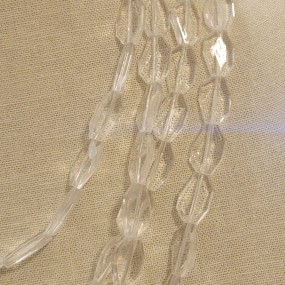 Clear Cut 4-Strand Necklace w/ Goldtone Lobster Clasp - Picture 2 of 5